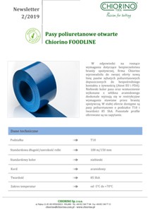 Pasy zębate poliuretanowe otwarte FDA Chiorino FOODLINE